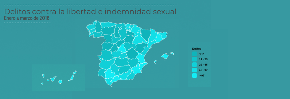 Mapa de delitos y agresiones sexuales por provincias