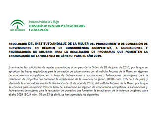 El IAM financia 76 proyectos de atención a mujeres